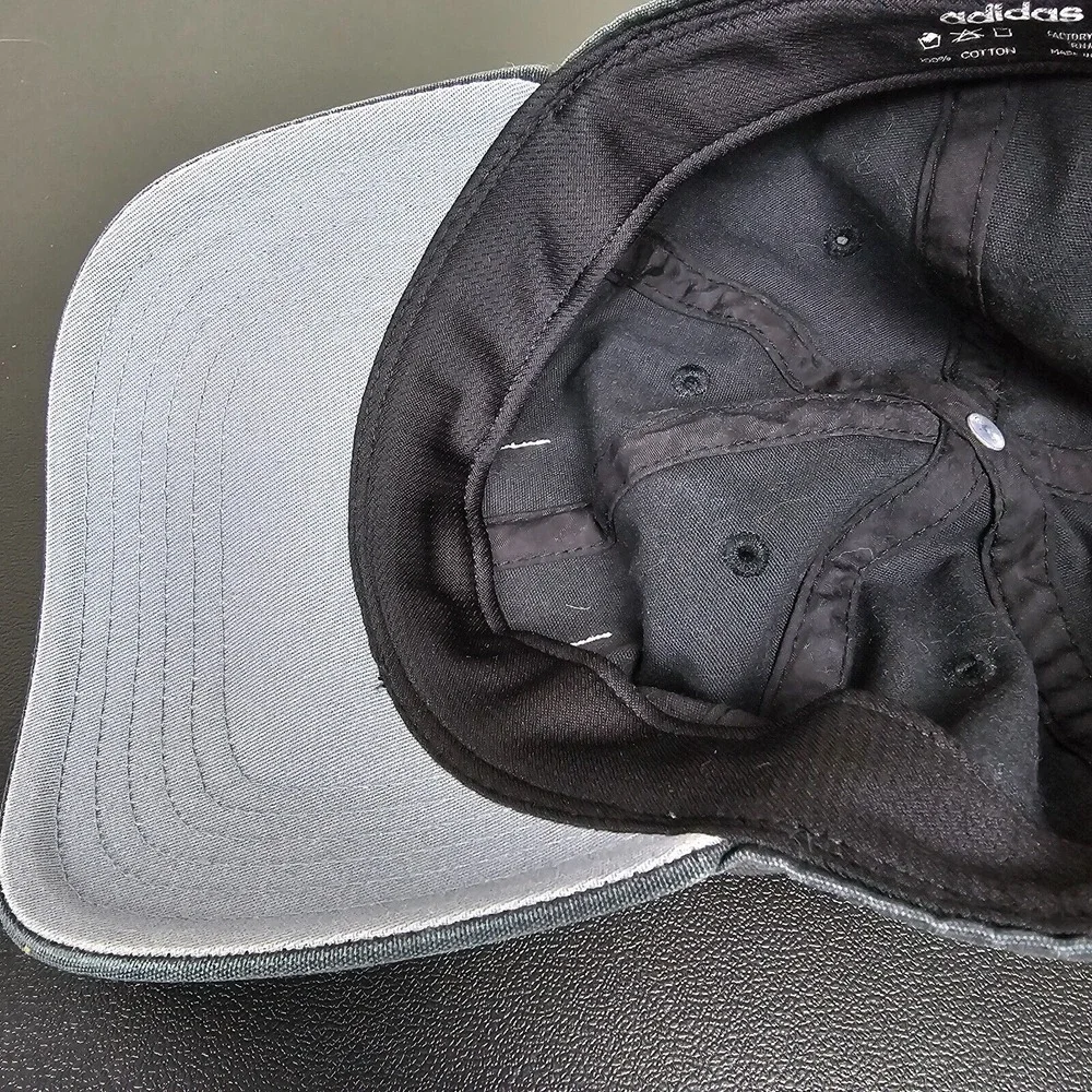 Adidas Hat Cap Mens Strap Back Black Climalite Three Stripe Life Logo Sports Run